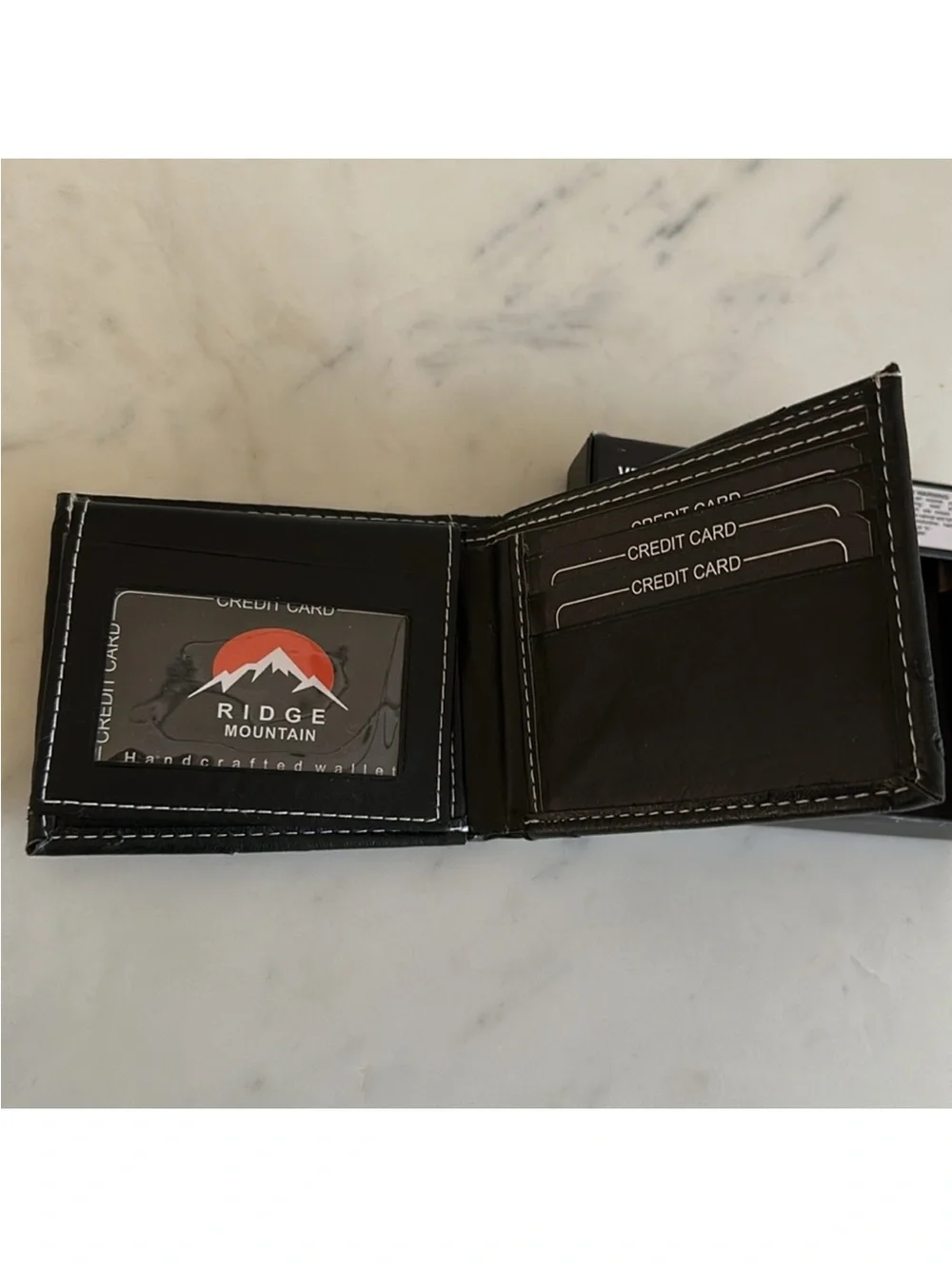 Black Men's Studded Bifold Wallet with Eagle Emblem